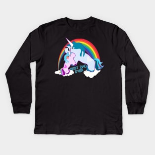 Best Dad Ever Unicorn with Rainbow Special Design for Unicorn lovers Gift Kids Long Sleeve T-Shirt